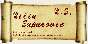 Milin Supurović vizit kartica